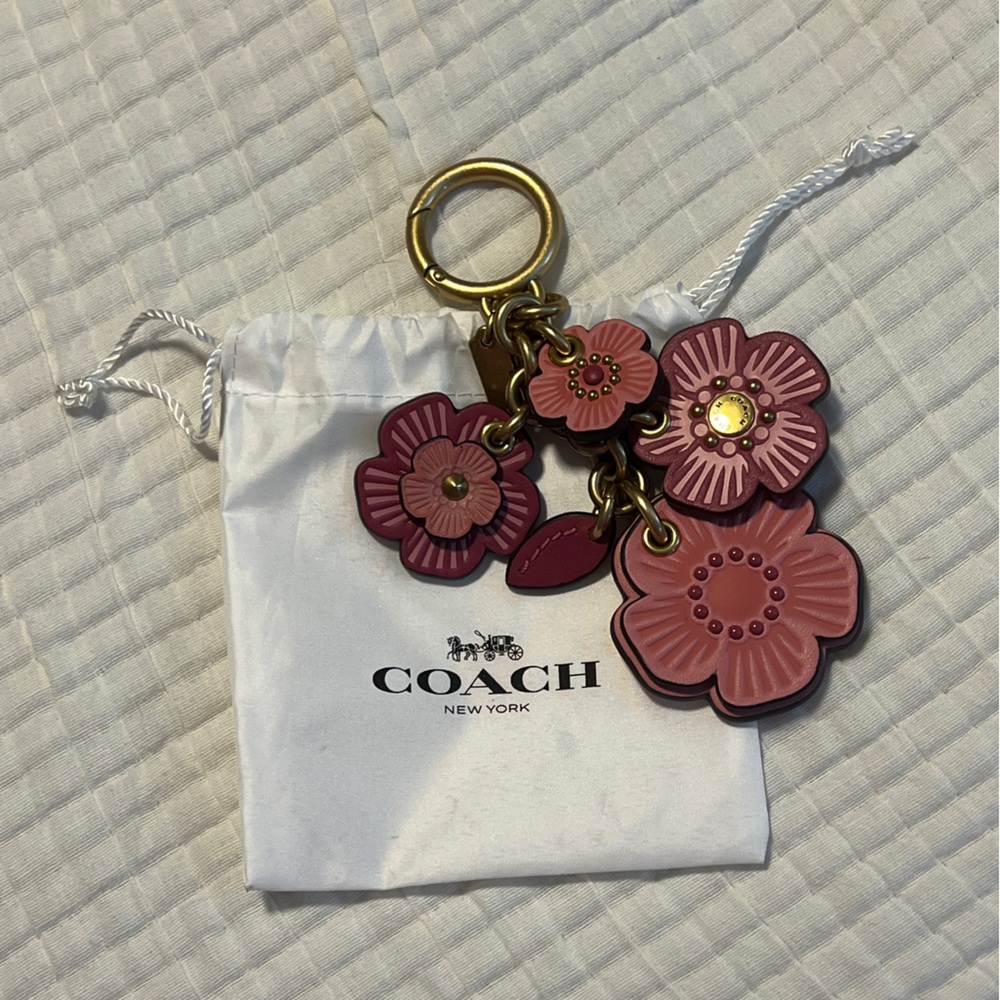 NWOT Coach Tea Rose Pink Bag Charm